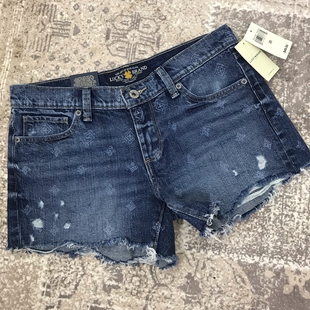 Lucky Brand Destroyed Jean Shorts NWT